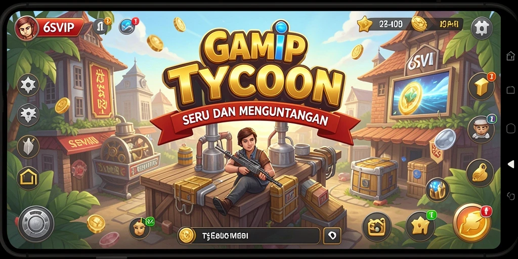 Tampilan gameplay menarik dari 6SVIP yang menunjukkan aktivitas manajemen bisnis.