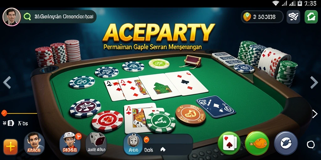 Tampilan menarik dari gameplay ACEPARTY saat bermain Gaple.