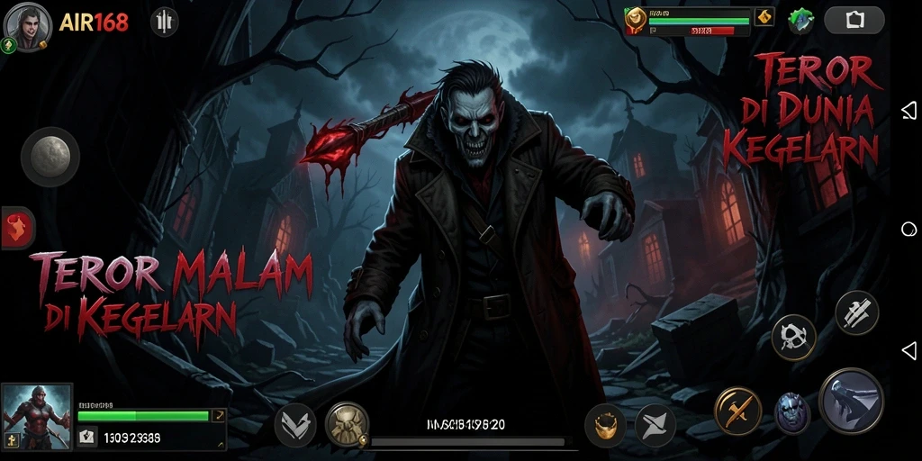 Tampilan gameplay menegangkan dari AIR168 dalam suasana horor.