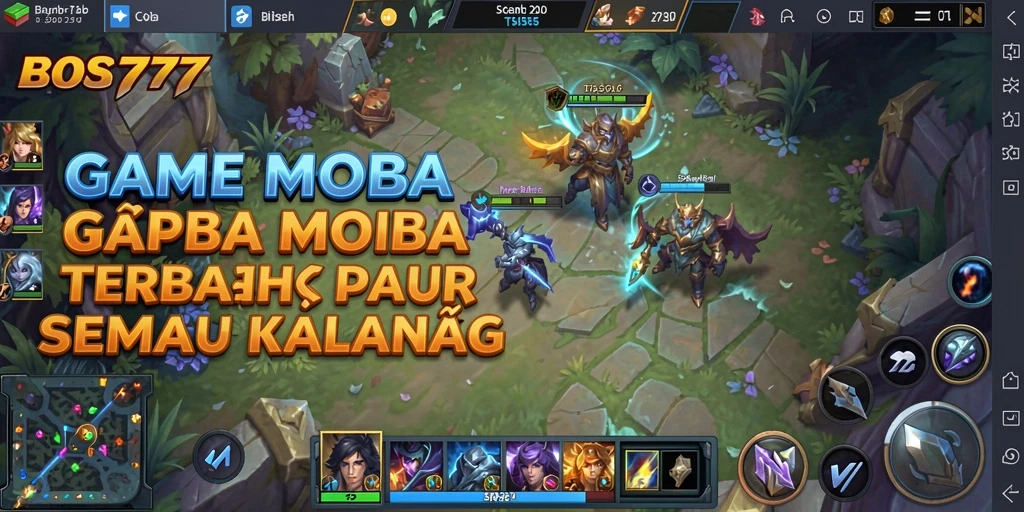 Tampilan gameplay seru dari BOS777 dengan strategi MOBA.