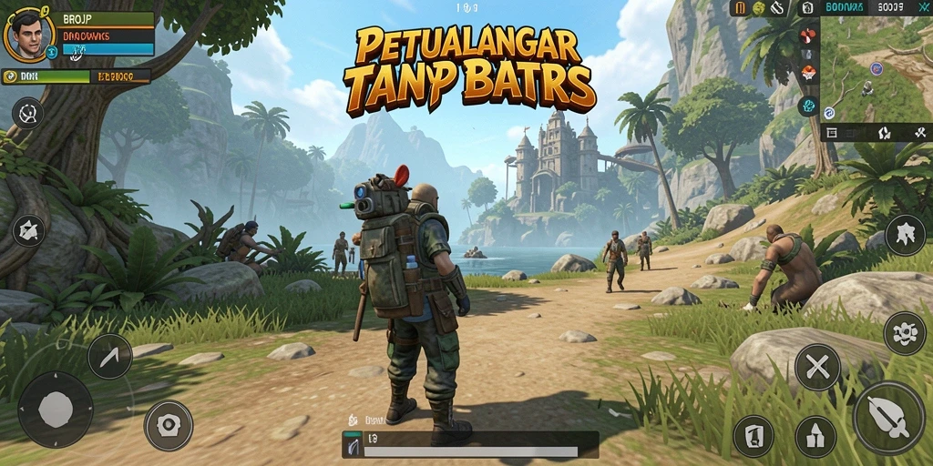 Tampilan gameplay BROJP yang memukau di dunia terbuka.