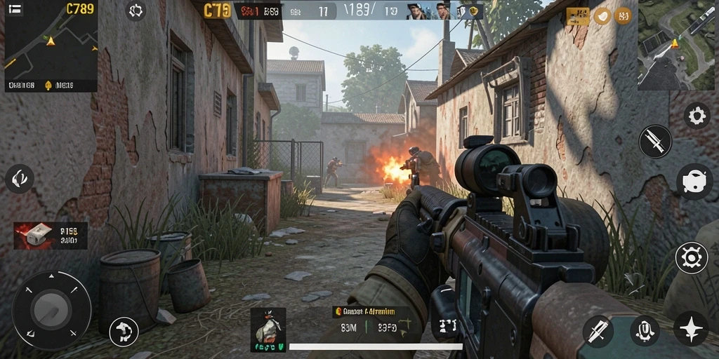 Gameplay seru dalam pertempuran FPS yang mendebarkan.