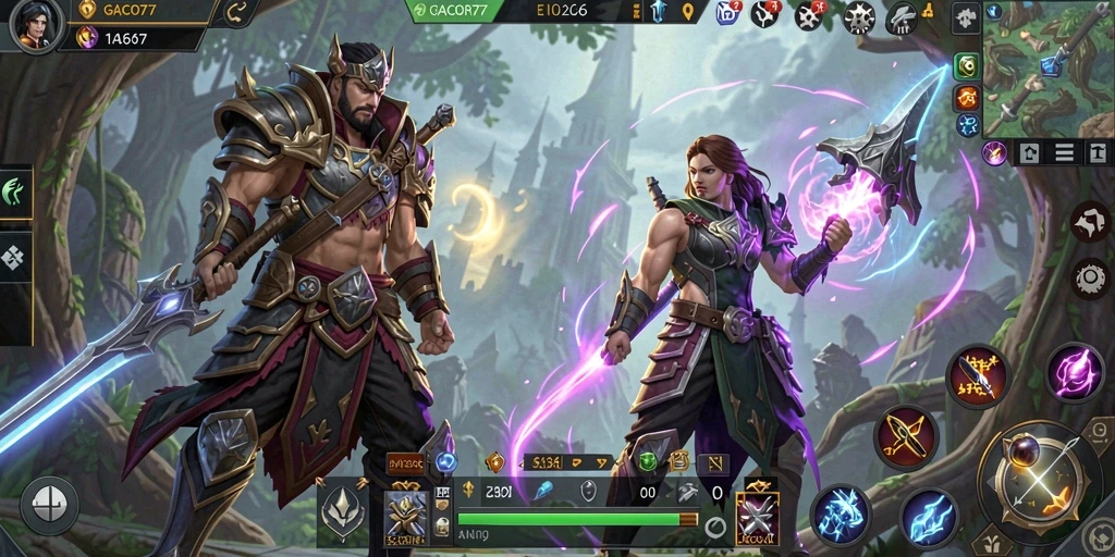 Tangkapan layar menampilkan aksi seru gameplay MMORPG GACOR77.