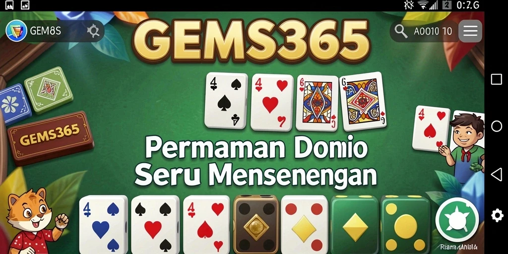 Tampilan seru permainan Domino di GEMS365.
