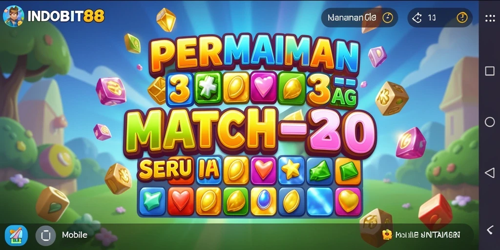 Tampilan gameplay seru dari INDOBIT88 dengan kombinasi warna-warni.
