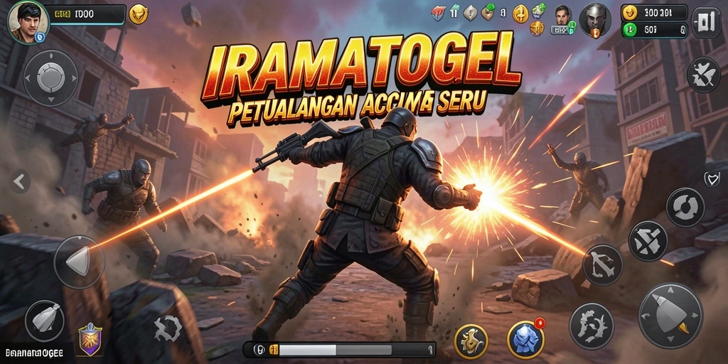 Screenshot IRAMATOGEL menampilkan aksi pertempuran yang mendebarkan.