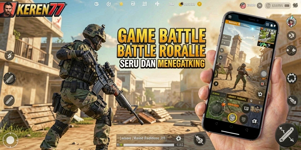 Tampilan gameplay KEREN77 yang mendebarkan dalam pertarungan Battle Royale.