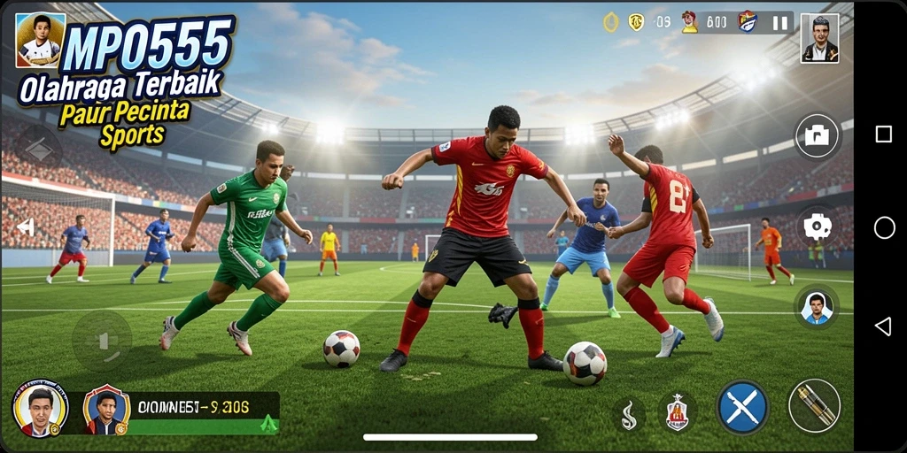 Gambaran gameplay seru dalam MPO555 menunjukkan aksi olahraga penuh semangat.