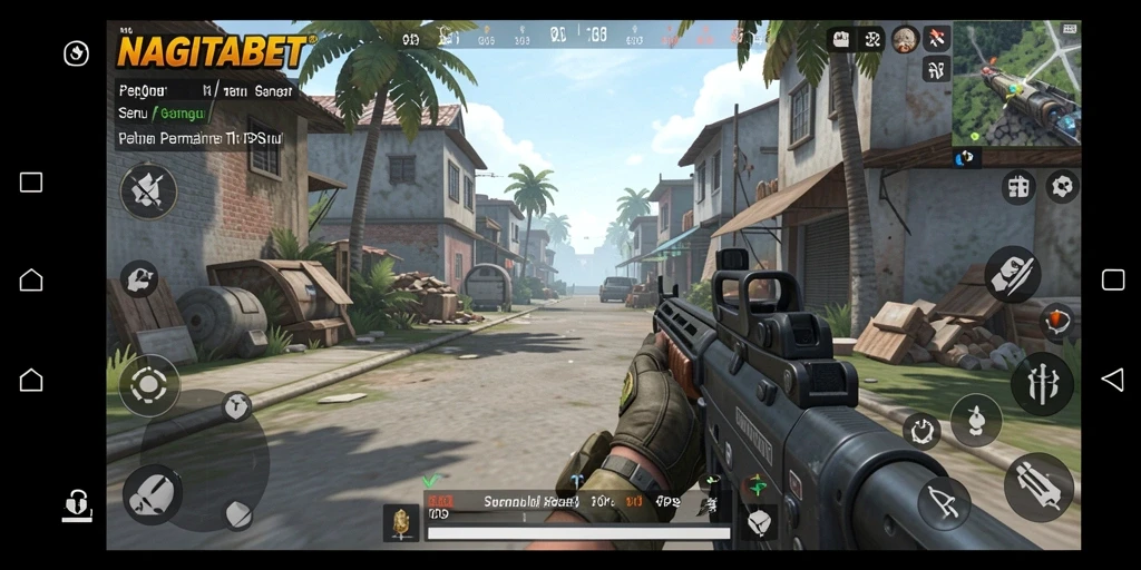Tampilan seru gameplay TPS NAGITABET di medan perang.