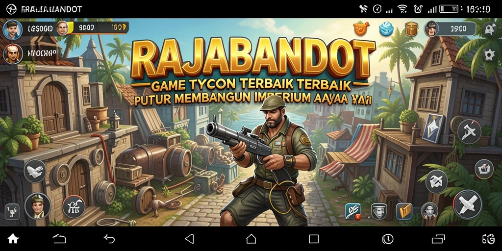 Tampilan gameplay RAJABANDOT yang menampilkan strategi bisnis yang menarik.