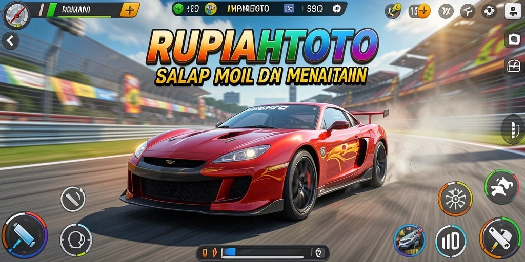 Tampilan gameplay seru RUPIAHTOTO dengan aksi balap mendebarkan.