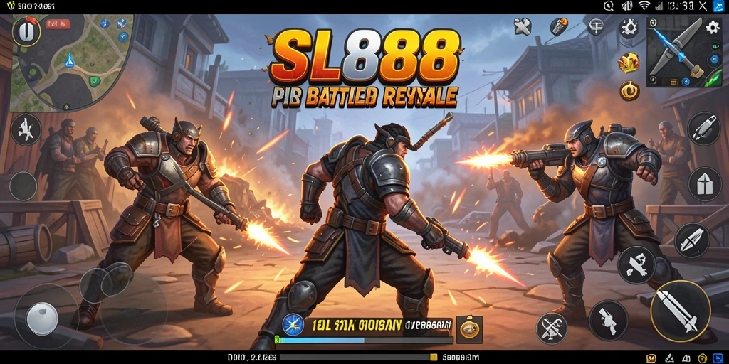 Screenshot gameplay SL888 yang menegangkan dalam pertempuran Battle Royale.
