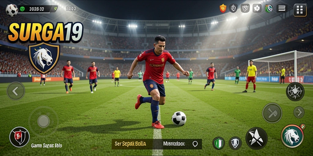 Tampilan aksi menarik dalam game sepak bola SURGA19.