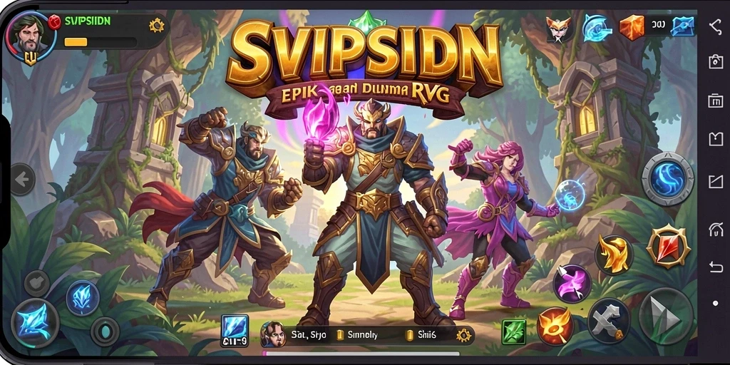 Screenshot gameplay SVIPSIDN menampilkan aksi pertarungan RPG yang mendebarkan.