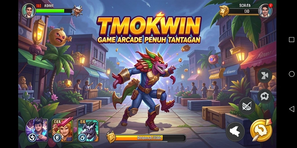 Screenshot utama TMOKWIN menampilkan gameplay Arcade yang seru dan menantang.