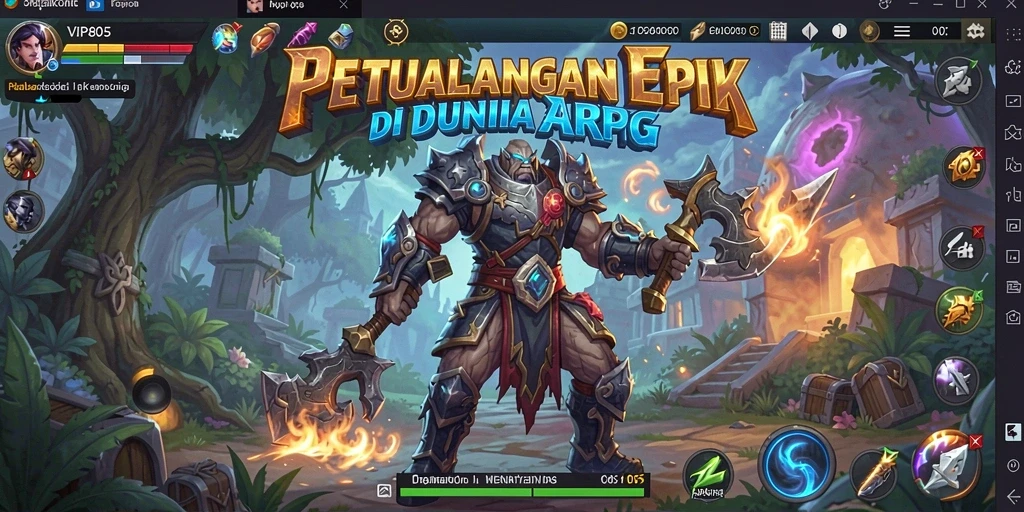 Screenshot gameplay menunjukkan aksi seru di dunia ARPG VIP805.